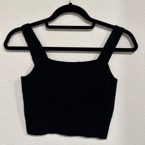 Black Knit Crop Tank